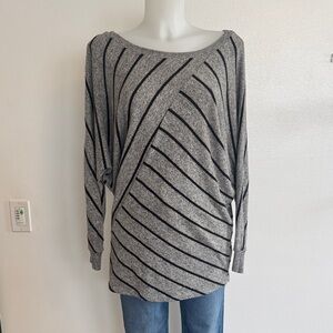 Gray Striped Women's Top